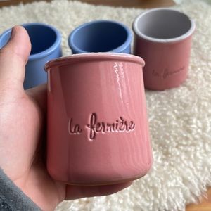 La Fermiére French Glazed Terracotta Pots set of 4